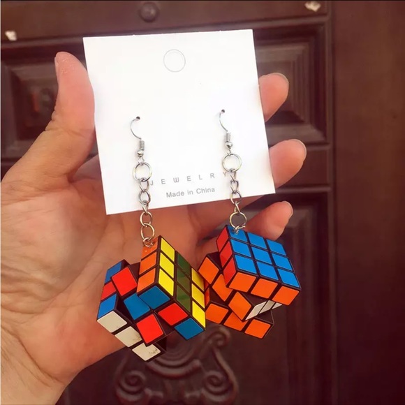 Rubik’s Cube “So Cute” Hanging Earrings! - Picture 3 of 11